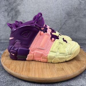 Nike Air More Uptempo Shoes Youth 5.5Y Purple Pink Yellow AV8237-800 Sneakers